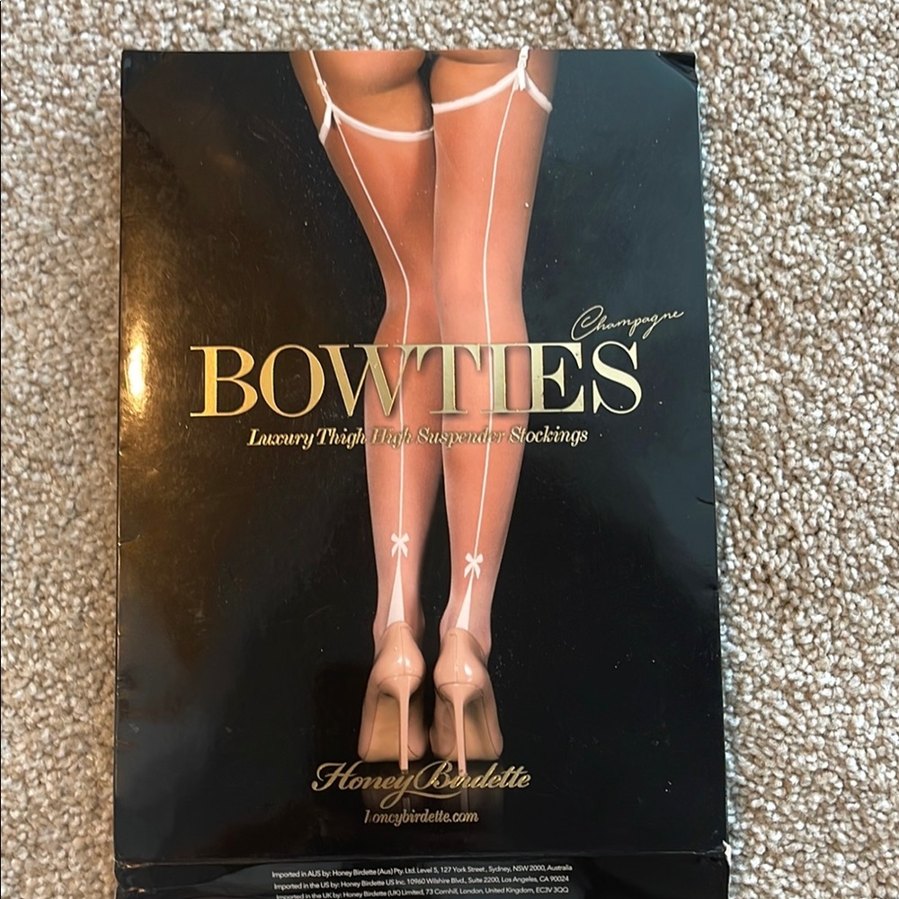 Honey Birdette Champagne Bowties Stockings
